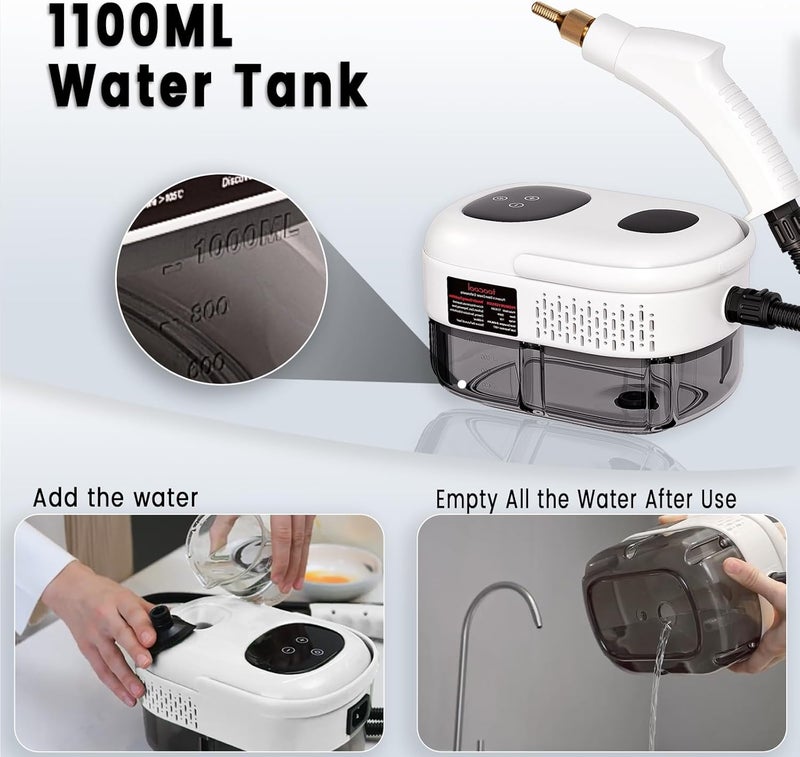 AULANK 2500W Handheld Steam Cleaner,Portable Car Steamer For Auto Detailing,High-Temperature and Pressure Steam Cleaner For Home, Steam Cleaning Machine for Furniture,Kitchen,Grout,Floor,Tile (6-White) - Image 5